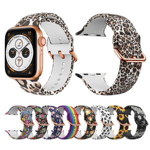 Pulsera de moda impermeable de goma impresa correa de silicona para <span class=keywords><strong>Apple</strong></span> Watch Band 8 Ultra 49mm 40/41/44/45mm iwatch Series 7 se 6 3 - Product Image 1