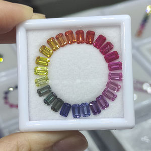 Synthetic Corundum Box <b>Set</b> <b>Emerald</b> Cut Rainbow Loose Gems Stone - Product Image 2