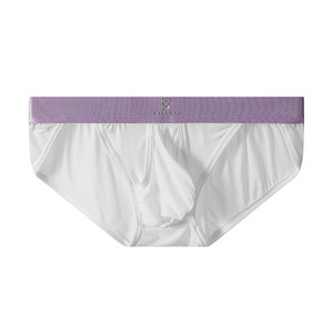 Low-Rise Ice Silk Breathable Solid <strong>Men</strong> Underwear <strong>Brief</strong> with Open Penis <strong>Pouch</strong> Comfortable Seamless Panties for <strong>Men</strong> - Product Image 2