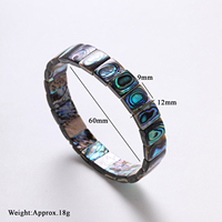 Bracelet extensible rectangulaire fin en coquillage naturel, coquille d'ormeau et nacre, pour femme, bijoux de mode quotidiens, vente en gros