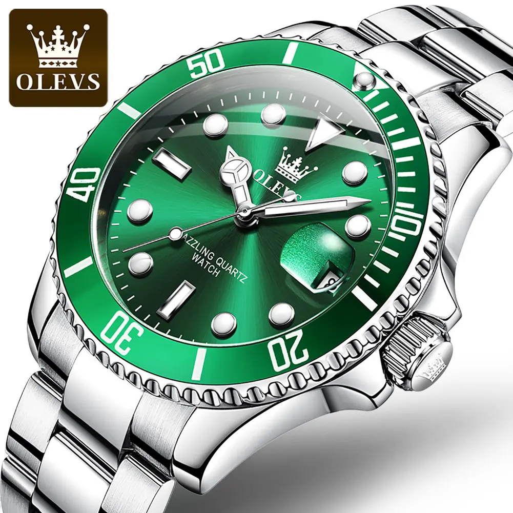 OLEVS 5885 Fashion Men Quartz WristWatch Fashion Business Men Power Reserve Stainless Steel Hand Watch