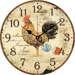 10" 12" 14" 16" MDF Wooden Quartz Needle Antique Style Kitchen Animal Custom <b>Decorative</b> Home <b>Decor</b> <b>Wall</b> <b>Clocks</b> - Product Image 1