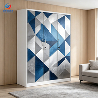 Armoire en acier avec porte coulissante réglable, miroir intégré, design italien minimaliste, utilisation scolaire et domestique, taille et couleur personnalisables