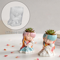 Moule en silicone pour pot de fleurs, vase, support de stylo, plante succulente, en forme de chat, pour plâtre, béton, ciment, argile, résine
