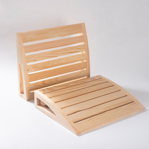 Respaldo de sauna de madera maciza con forma de onda, almohada de madera para sala de sudoración, diseño minimalista - Product Image 3