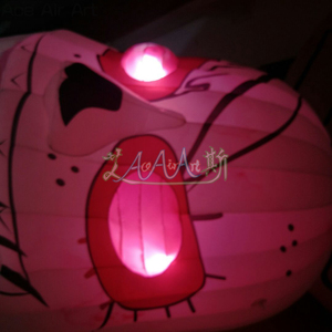 Decoração inflável do coelho do halloween com cara do fantasma Modelo inflável personalizado do coelho do suicídio com luzes conduzidas para eventos assustadores - Product Image 6