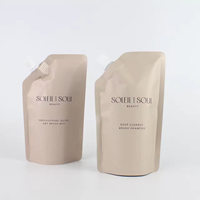 Sacs d'emballage en plastique pour liquides, jus, shampooing, boissons, avec bec verseur, sachet doypack avec bouchon noir