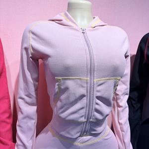 Set <span class=keywords><strong>2</strong></span> pezzi da donna 2025 autunno in tinta unita Casual Waffle a maniche lunghe con cappuccio completo tuta da salotto - Product Image 5