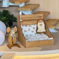 Niche champignon pour chien de parc Lit pour chat en bois massif Lit danois moderne pliable et imperméable pour petits chats et maltais