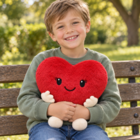 Peluche en forme de cœur rouge avec mains et pieds crème, souriant, cadeau personnalisé pour la Saint-Valentin, coussin anti-stress, taille personnalisable