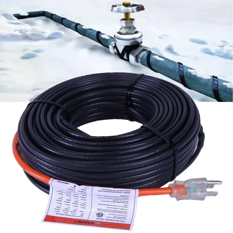 Use on water filled plastic and metal water pipes from freezing electric pipe heating system