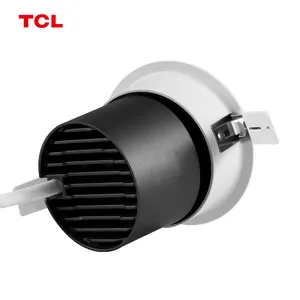 TCL 9W 3000 K/4000 K/6500 K สปอตไลท์แบบฝังแสงธรรมชาติสําหรับ LED Spotlight โลหะสีดําสําหรับบ้านห้องครัวสํานักงาน Spotlight