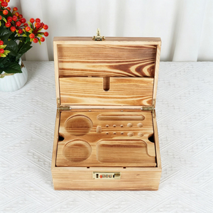 Boîte de rangement en bois et bambou de haute qualité, vente en gros d'usine, logo personnalisé pour plateau à rouler, accessoires pour fumeurs - Product Image 1