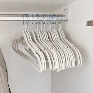 Flocked Clothes Hangers 10 Pack Velvet Wardrobe Organizer For Clothes Trouser Tie Storage Hook Type Rectangle Shape - Product Image 3