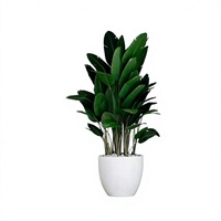 Plantes artificielles de haute qualité en pot de grande taille, oiseaux de paradis verts, utilisées pour la décoration intérieure