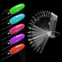 Vente en gros de nouveaux vernis à ongles en forme d'éventail de 50 embouts en gel avec affichage de nuancier avec anneau en métal nuancier pour vernis à ongles