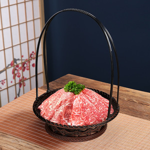 Panier de service en plastique couleur unie imitation bronze cuivre acajou pour usage résidentiel - Product Image 4