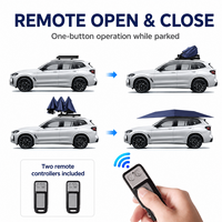 Tente de voiture automatique Oxford 3,8x2,7m avec télécommande, abri pliable pour voiture, imperméable, coupe-vent, pare-soleil pour berline et SUV, noir/argent