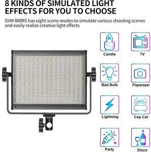 GVM Official 880RS 2pcs RGB LED Video Light 3200-5600K Full Color 60W Photography Studio Led Panel Lighting Kit pour <span class=keywords><strong>Youtube</strong></span> Live - Product Image 6