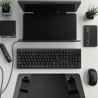 Clavier filaire USB à membrane CMK-200 à 104 touches, noir, anglais/arabe, personnalisable, design traditionnel, étanche, pour la maison et le bureau