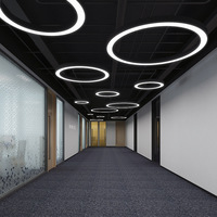 Éclairage linéaire d'intérieur de bureau à la maison lampe suspendue ronde anneaux de cercle a mené des lumières pendantes Studio Shopping Mall