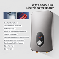 Chauffe-eau électrique instantané sans réservoir intelligent et portable 220V 5.5KW, chauffage rapide réglable, en acier inoxydable, pour hôtel et usage domestique