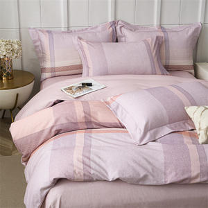 ชุดเครื่องนอนผ้าฝ้ายแท้ 100% ลายทาง ดูโอเซียงเม่ยเมี่ยนคัง 133x72 เส้นด้าย ย้อมสีแบบ Reactive สำหรับใช้ในบ้าน แบบผ้าปูที่นอน - Product Image 5