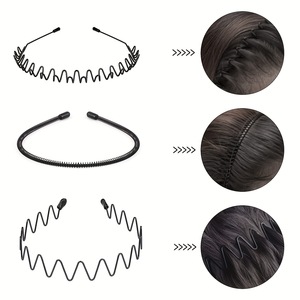 Custom Unisex Metal <strong>Wavy</strong> Elastic Simple Hair Hoop Non Slip Outdoor Sports <strong>Headbands</strong> - Product Image 5