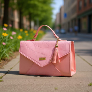 Bolso Bandolera Vintage de Piel Sintética para Mujer, Marca Fana, Color Rosa, Cierre de Botón con Borla, Correa Única, 21x12x6 cm, Uso Diario - Product Image 2