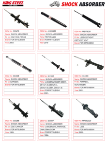 KINGSTEEL KYB 340033 343251 553189 parti di sospensione amortiguadores ammortizzatore anteriore posteriore per auto per MITSUBISHI <span class=keywords><strong>L200</strong></span> <span class=keywords><strong>Pajero</strong></span> - Product Image 4