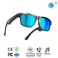Lunettes intelligentes à longue autonomie, confortables à porter, UV400, légères, noires, appels IA, musique, avec chargement Type-C