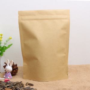 Stand up Brown <span class=keywords><strong>Kraft</strong></span> Paper Resellable Ziplock Cremallera Termosellable Almacenamiento de alimentos Doypack <span class=keywords><strong>Bolsas</strong></span> de embalaje Bolsa - Product Image 3