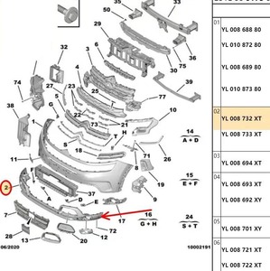 Adatto per la barra inferiore del paraurti anteriore <span class=keywords><strong>Citroen</strong></span> C5 Aircross, barra inferiore nera satinata YL008732XT - Product Image 4