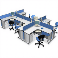 Ensemble de bureau et chaise de travail contemporains de haute qualité avec cloison pour le personnel