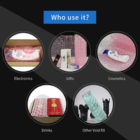 Valentijnsdag hartvormige ecovriendelijke opblaasbare luchtkussenfolie roze nylon 30% extra kussen cadeauverpakkingsmateriaal