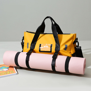 New Korean Version Unisex Faux <b>Leather</b> Travel <b>Bag</b> Dry Wet Separation Fitness <b>Bag</b> Multifunctional Exercise Training <b>Bag</b> 33.9L - Product Image 2