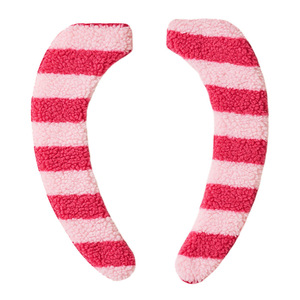 Coussin de siège de <span class=keywords><strong>toilette</strong></span> épais et adhésif, imperméable et lavable en polaire, motif rayé mignon pour l'hiver, maison et hôtel - Product Image 5