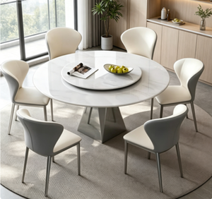 Juego <span class=keywords><strong>de</strong></span> <span class=keywords><strong>Mesa</strong></span> y Sillas <span class=keywords><strong>de</strong></span> Comedor <span class=keywords><strong>de</strong></span> Cristal <span class=keywords><strong>de</strong></span> Alta Gama Personalizado con Tablero <span class=keywords><strong>de</strong></span> Roca Brillante <span class=keywords><strong>de</strong></span> 1.2m, Diseño Moderno para Hogares Familiares Pequeños - Product Image 5