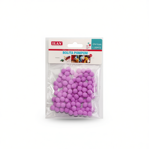 Palline Pompom ILAN 1.0 Cm Viola 100 Pezzi Decorazioni Artigianali - Product Image 2