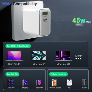 Chargeur GAN 45W OEM Schitec, nouveau design, USB C, super vitesse, chargeur pour ordinateur portable 65W, pour appareil de charge électrique - Product Image 6