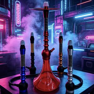 Moderno Set de Cachimba de Aleación de Aluminio con Acabado Espejo, Kit para Fumar Shisha con Manguera y Cazoleta, Ideal para Bares y Regalos - Product Image 3