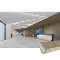 Panneaux muraux en WPC imitation bois, aspect béton ondulé décoratif