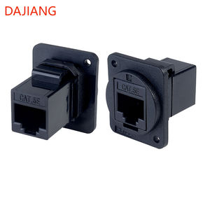 داجيانغ مخصصة <span class=keywords><strong>2</strong></span> منفذ Rj45 إيثرنت إلى Cat5E RJ45 أنثى فتحات CSK موصلات خرج التيار المستمر لأجهزة الكمبيوتر المحمول - Product Image 1