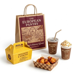 Bolsa de Papel Personalizada para Comida para Llevar de Restaurantes, para Hamburguesas, Pollo, Papas Fritas, Sándwiches y Bebidas, Empaque para Marcas de Servicios de Alimentos - Product Image 5