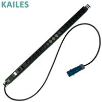 Bloc d'alimentation CA monophasé série K44S KAILES (KLS) 32A 18 prises standard allemandes + RS485 interchangeable à chaud, instrument surveillé, aluminium
