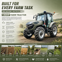 Nuevo Modelo de Tractor Agrícola LAWNIO con Salidas Hidráulicas Dobles, Operación Estable en Campo para Transporte Rural, Tractor de Ruedas