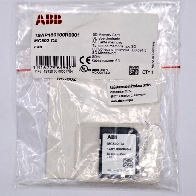 New and Original 1SAP180100R0001 MEMORY CARD MC502 2GB Stock in Warehouse