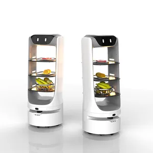 Autonomous Charging Food Cart Intelligent Food Robot Servers In Restaurants Electronics Production Machinery