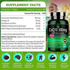 OEM/ODM ซอฟต์เจล CoQ10 ยอดขายดี ช่วยเสริมสร้างระบบภูมิคุ้มกัน <span class=keywords><strong>บำรุง</strong></span>หัวใจ สมอง กล้ามเนื้อ และกระดูกให้แข็งแรง - Product Image 2