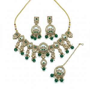 Gold Plated Fine Jewelry <b>Set</b> with Crystal Stone and <b>Beads</b> 10573978 Necklace - Product Image 2